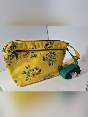 Lug Flare  Shoulder Bag Crossbody 2 Straps Yellow Floral Purse Bag